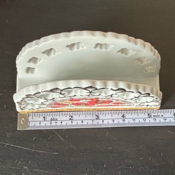 NEW Poppy Themed Napkin Holder Fine China Kosenberg Germany - Picture 6 of 11